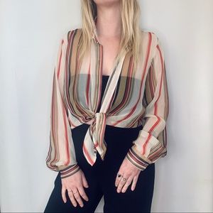 Striped Sheer Blouse